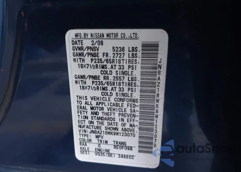 2009 Nissan Murano Sl z USA, uszkodzony, nr VIN JN8AZ18WX9W123070